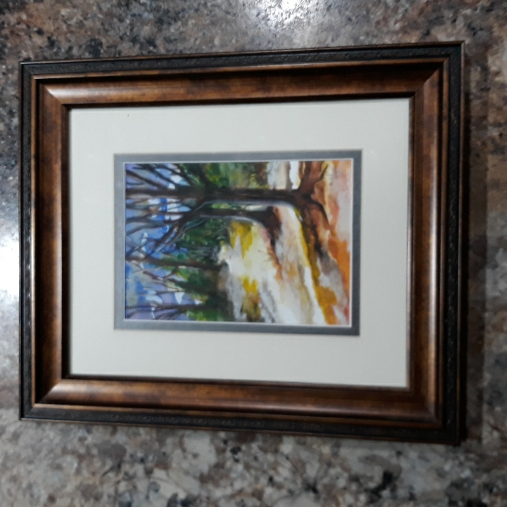 Original watercolor with frame 8 in x 10 in